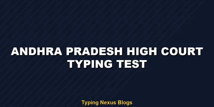 Andhra Pradesh High Court typist copyist typing test guide