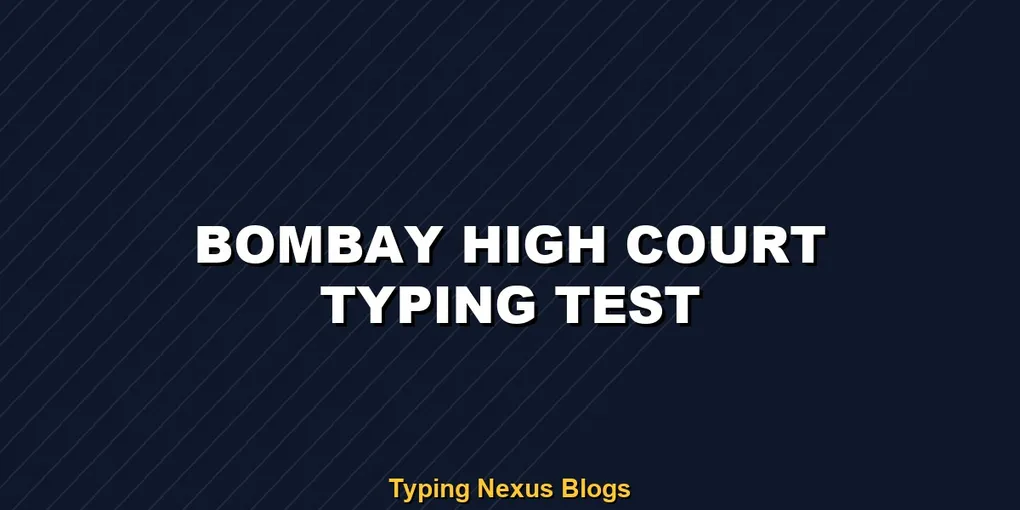 Bombay High Court Clerk typing test exact rules