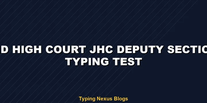 Jharkhand High Court Jhc Deputy Section Officer typing test rules and speed guide