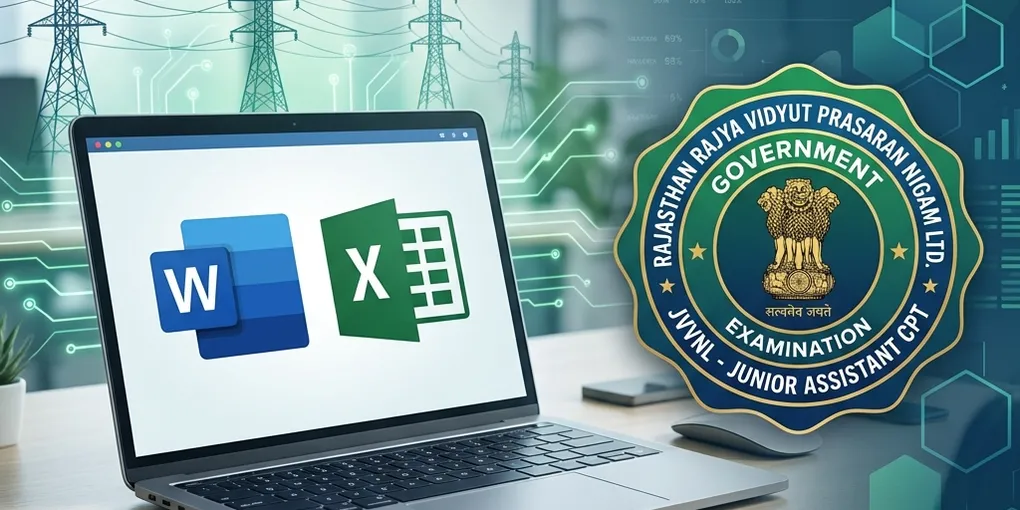 JVVNL Junior Assistant efficiency test MS Word and Excel CPT rules and pattern guide