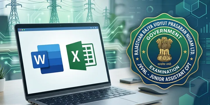 JVVNL Junior Assistant efficiency test MS Word and Excel CPT rules and pattern guide