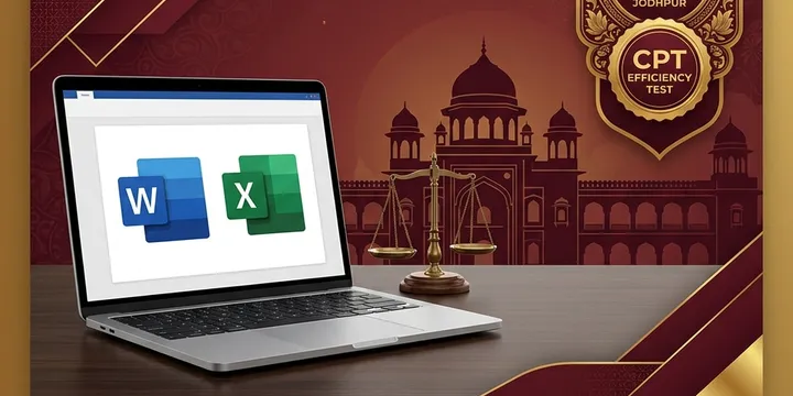 Rajasthan High Court LDC efficiency test MS Word and Excel CPT rules and 50-mark pattern guide