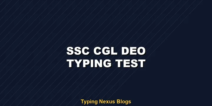 SSC Cgl Deo typing test rules and speed guide